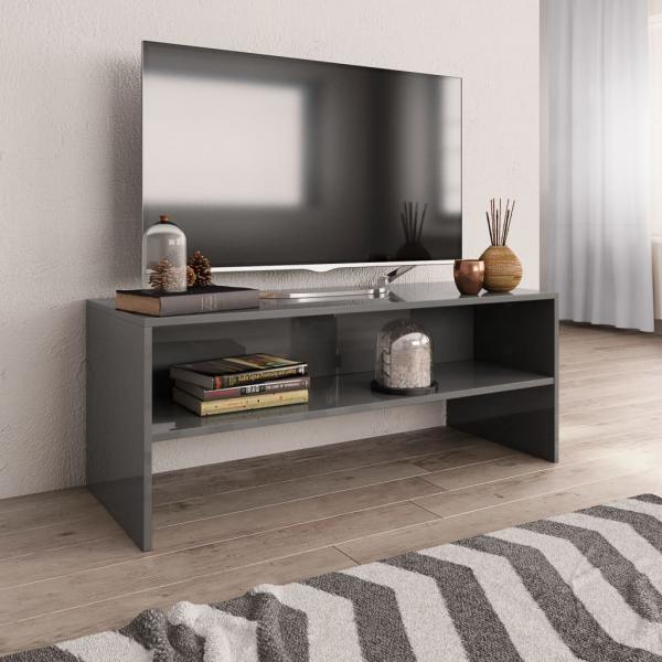 ARDEBO.de - TV-Schrank Hochglanz-Grau 100x40x40 cm Holzwerkstoff