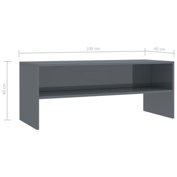 TV-Schrank Hochglanz-Grau 100x40x40 cm Holzwerkstoff