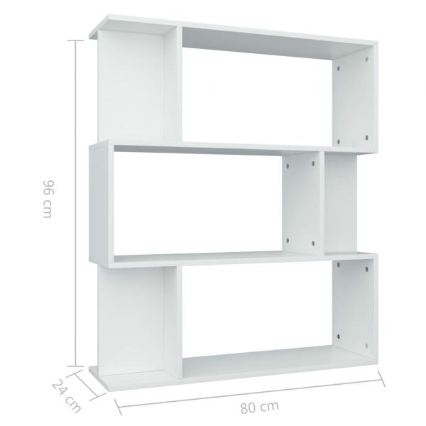 Bücherregal/Raumteiler Weiß 80x24x96 cm Holzwerkstoff