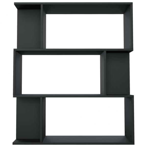 Bücherregal/Raumteiler Schwarz 80x24x96 cm Holzwerkstoff