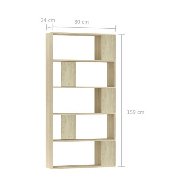 Bücherregal/Raumteiler Sonoma-Eiche 80x24x159 cm Holzwerkstoff