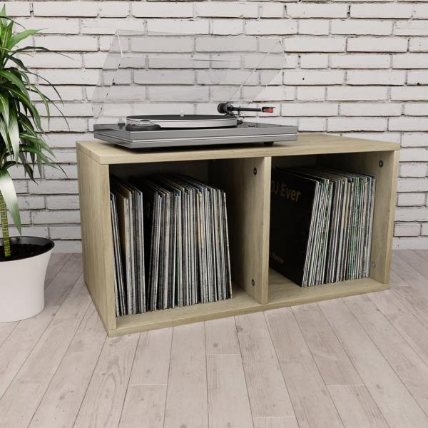 ARDEBO.de - Schallplatten-Aufbewahrungsbox Sonoma Eiche 71x34x36 cm