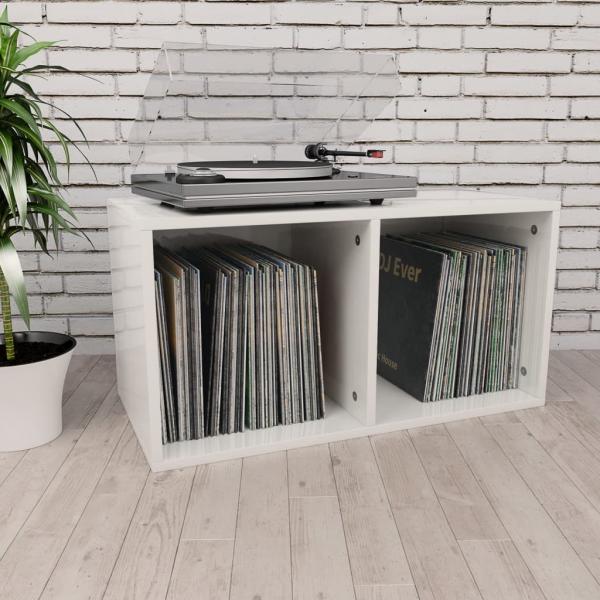 ARDEBO.de - Schallplatten-Aufbewahrungsbox Hochglanz-Weiß 71x34x36 cm