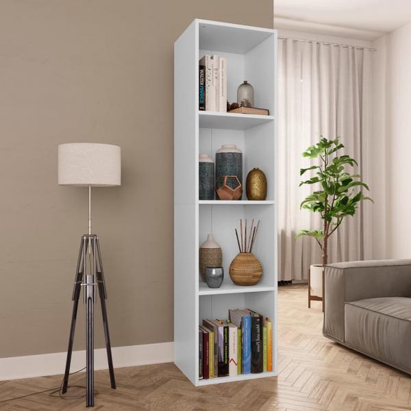 ARDEBO.de - Bücherregal/TV-Schrank Weiß 36×30×143 cm Holzwerkstoff