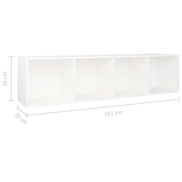 Bücherregal/TV-Schrank Weiß 36×30×143 cm Holzwerkstoff