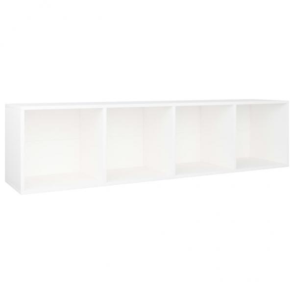 Bücherregal/TV-Schrank Weiß 36×30×143 cm Holzwerkstoff