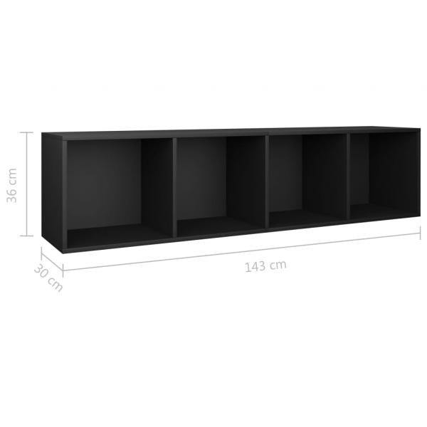 Bücherregal/TV-Schrank Schwarz 36x30x143 cm Holzwerkstoff