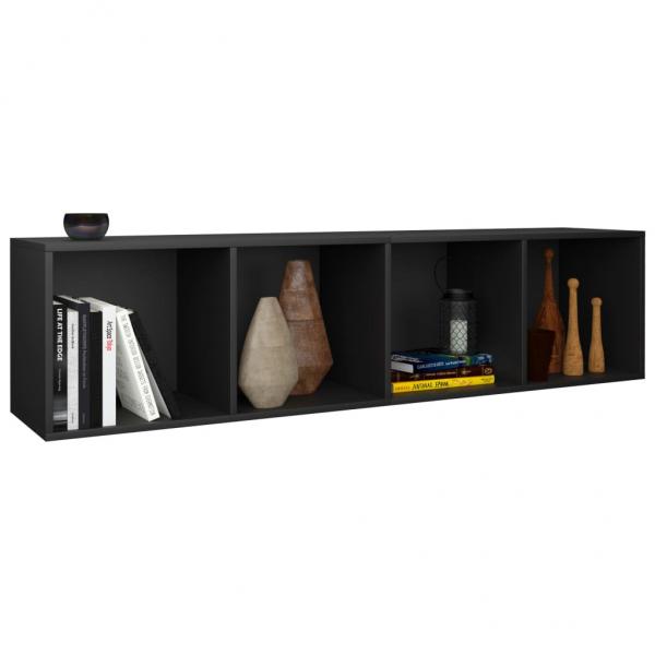 Bücherregal/TV-Schrank Schwarz 36x30x143 cm Holzwerkstoff