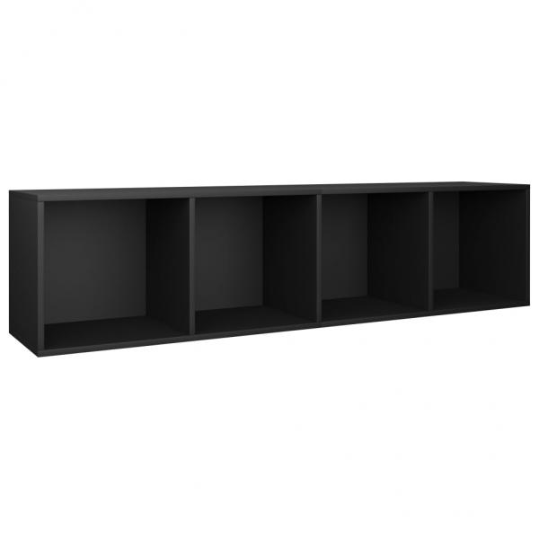 Bücherregal/TV-Schrank Schwarz 36x30x143 cm Holzwerkstoff