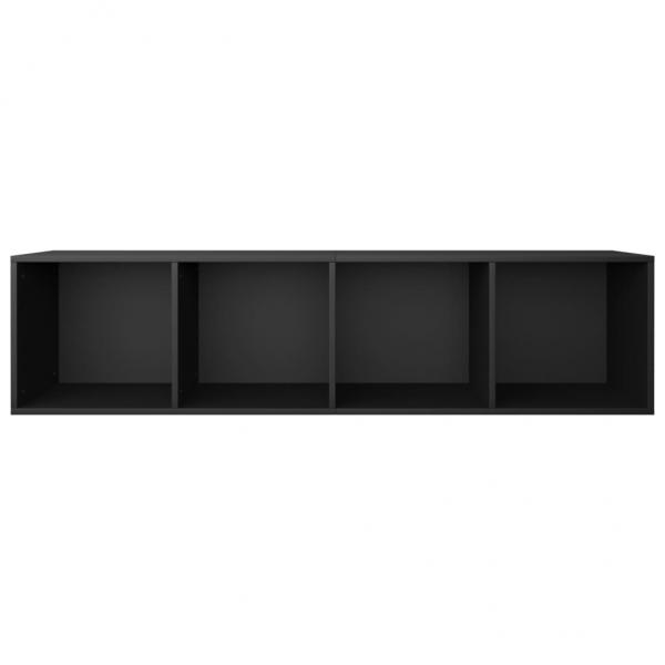 Bücherregal/TV-Schrank Schwarz 36x30x143 cm Holzwerkstoff