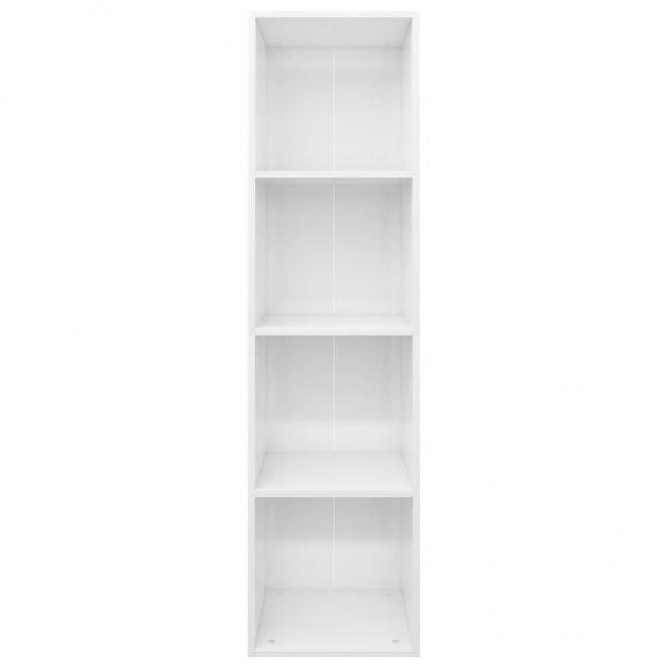 Bücherregal/TV-Schrank Hochglanz-Weiß 36x30x143cm Holzwerkstoff