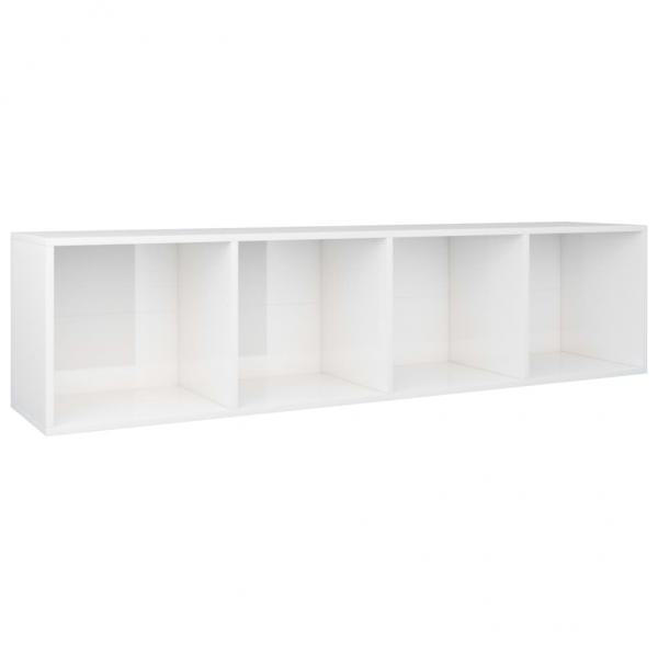 Bücherregal/TV-Schrank Hochglanz-Weiß 36x30x143cm Holzwerkstoff