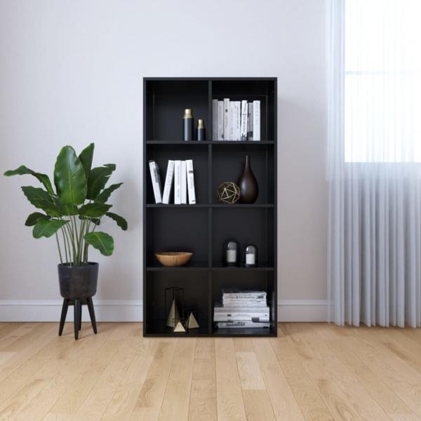 ARDEBO.de - Bücherregal/Sideboard Schwarz 66×30×130 cm Holzwerkstoff