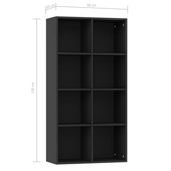 Bücherregal/Sideboard Schwarz 66×30×130 cm Holzwerkstoff