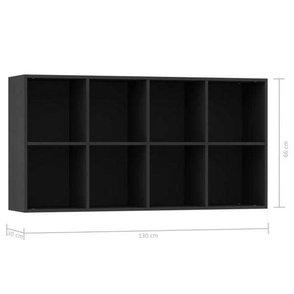 Bücherregal/Sideboard Schwarz 66×30×130 cm Holzwerkstoff