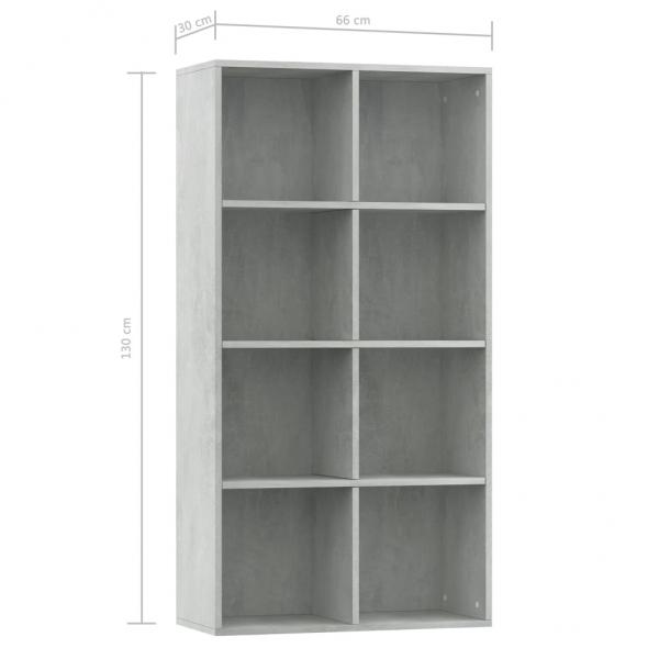 Bücherregal/Sideboard Betongrau 66×30×130 cm Holzwerkstoff