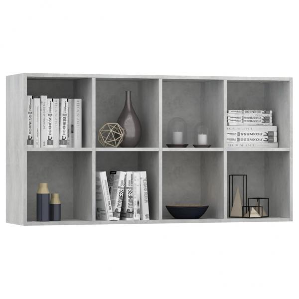 Bücherregal/Sideboard Betongrau 66×30×130 cm Holzwerkstoff