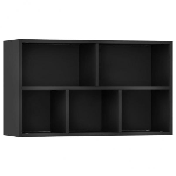 Bücherregal/Sideboard Schwarz 50x25x80 cm Holzwerkstoff