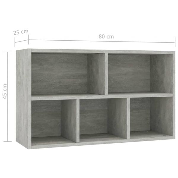 Bücherregal/Sideboard Betongrau 50x25x80 cm Holzwerkstoff