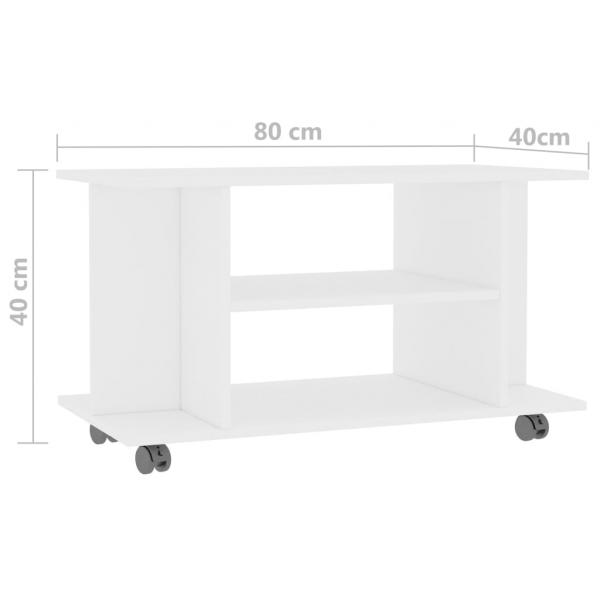 TV-Schrank mit Rollen Weiß 80x40x45 cm Holzwerkstoff