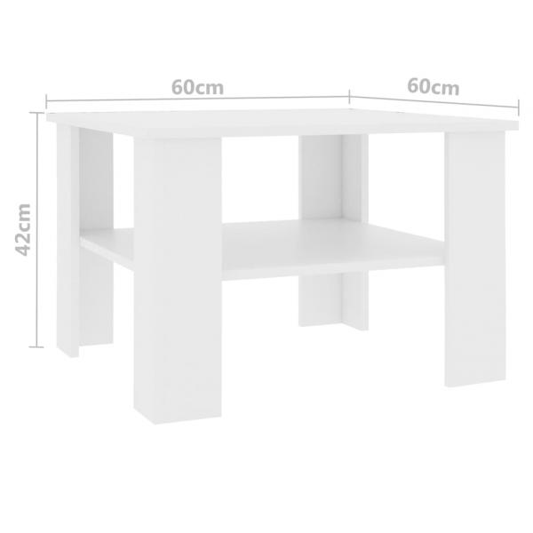 Couchtisch Weiß 60x60x42 cm Holzwerkstoff