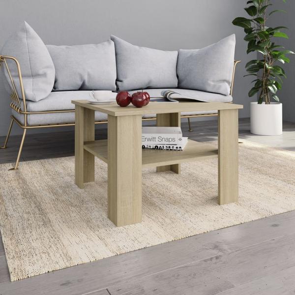 ARDEBO.de - Couchtisch Sonoma-Eiche 60x60x42 cm Holzwerkstoff