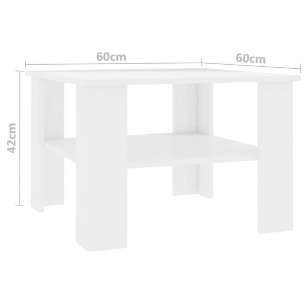 Couchtisch Hochglanz-Weiß 60x60x42 cm Holzwerkstoff