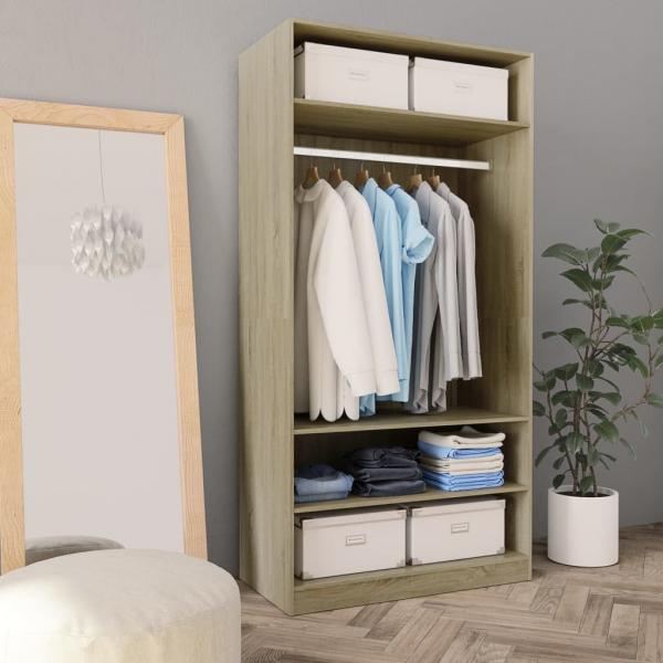 ARDEBO.de - Kleiderschrank Sonoma-Eiche 100x50x200 cm Holzwerkstoff