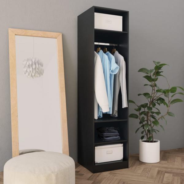 ARDEBO.de - Kleiderschrank Schwarz 50x50x200 cm Holzwerkstoff