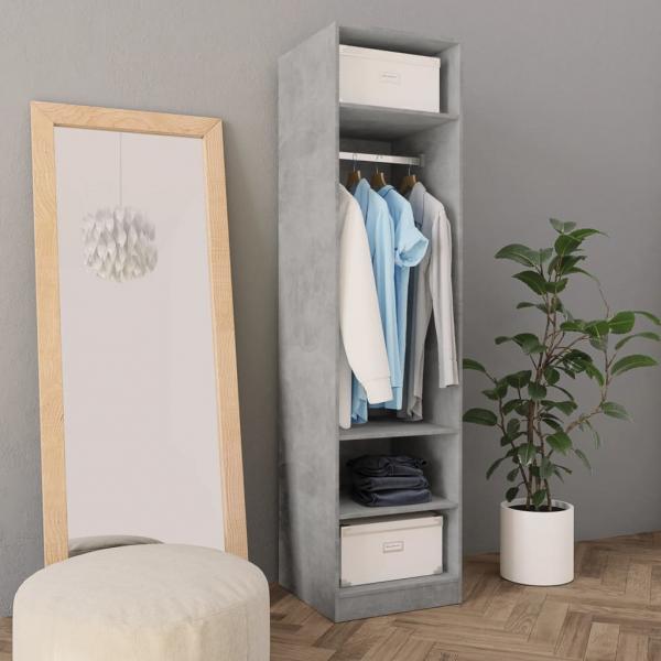 ARDEBO.de - Kleiderschrank Betongrau 50x50x200 cm Holzwerkstoff