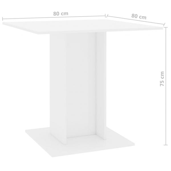 Esstisch Hochglanz-Weiß 80x80x75 cm Holzwerkstoff