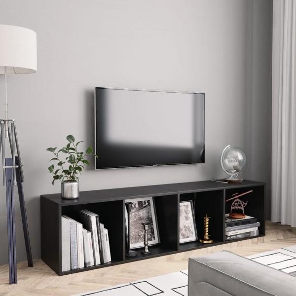 ARDEBO.de - Bücherregal/TV-Schrank Schwarz 143×30×36 cm