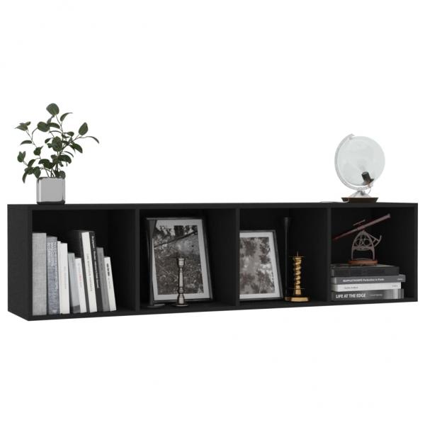 Bücherregal/TV-Schrank Schwarz 143×30×36 cm