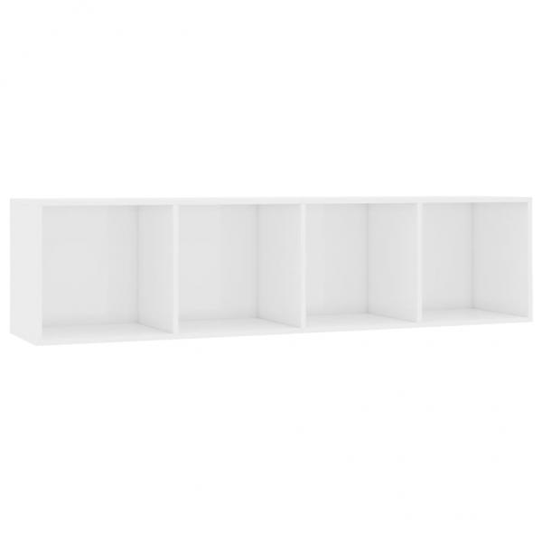 Bücherregal/TV-Schrank Hochglanz-Weiß 143×30×36 cm