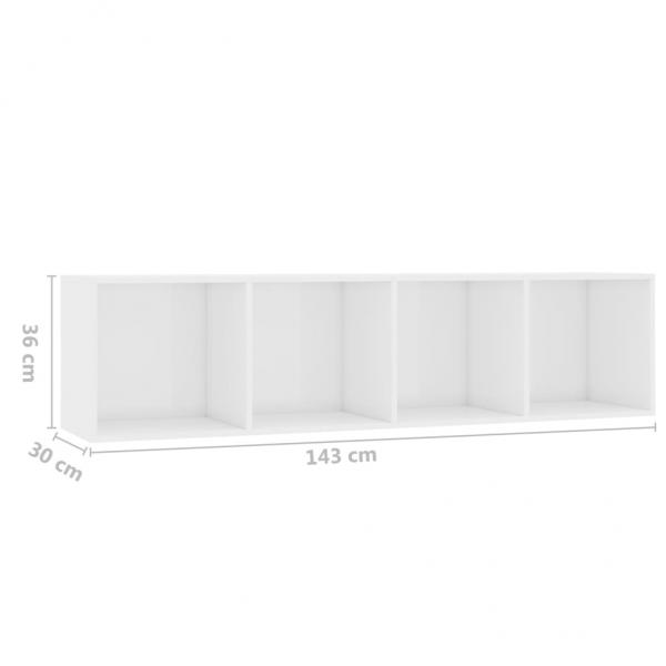 Bücherregal/TV-Schrank Hochglanz-Weiß 143×30×36 cm