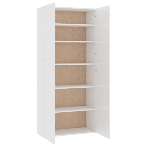 Schuhschrank Hochglanz-Weiß 80x35,5x180 cm Holzwerkstoff