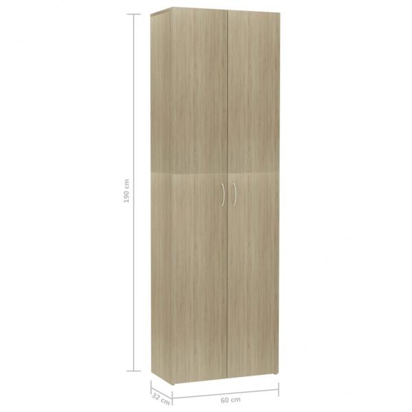 Büroschrank Sonoma-Eiche 60x32x190 cm Holzwerkstoff