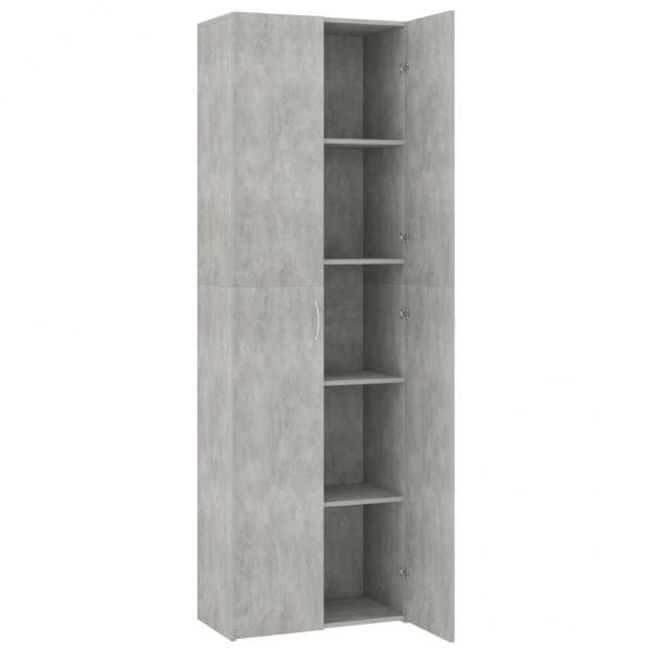 Büroschrank Betongrau 60x32x190 cm Holzwerkstoff