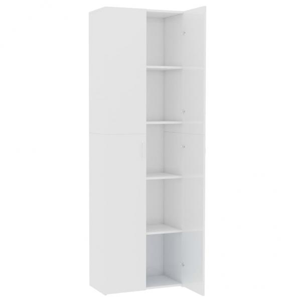 Büroschrank Hochglanz-Weiß 60x32x190 cm Holzwerkstoff