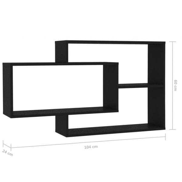 Wandregale Schwarz 104x20x58,5 cm Holzwerkstoff