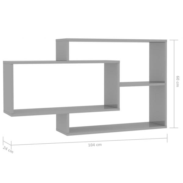 Wandregale Hochglanz-Grau 104x20x58,5 cm Holzwerkstoff