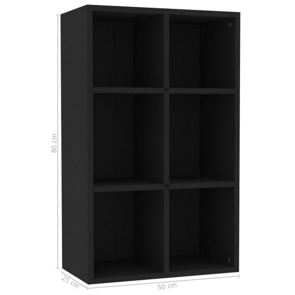 Bücherregal/Sideboard Schwarz 66x30x98 cm Holzwerkstoff