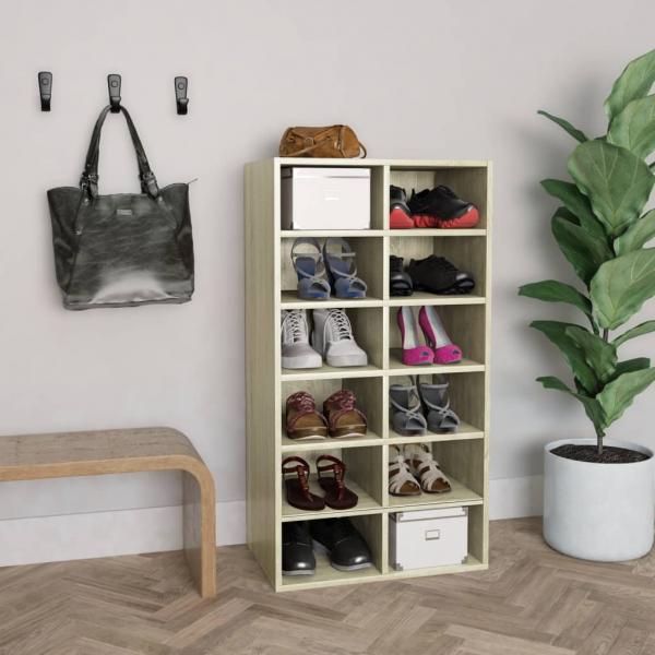 ARDEBO.de - Schuhregal Sonoma-Eiche 54x34x100,5 cm Holzwerkstoff