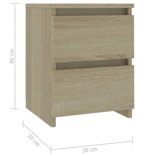 Nachttische 2 Stk. Sonoma-Eiche 30x30x40 cm Holzwerkstoff