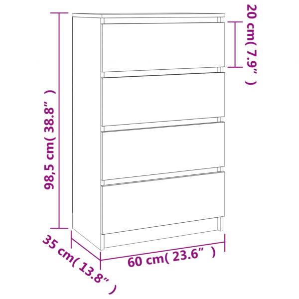 Sideboard Betongrau 60x35x98,5 cm Holzwerkstoff