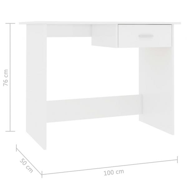 Schreibtisch Hochglanz-Weiß 100×50×76 cm Holzwerkstoff