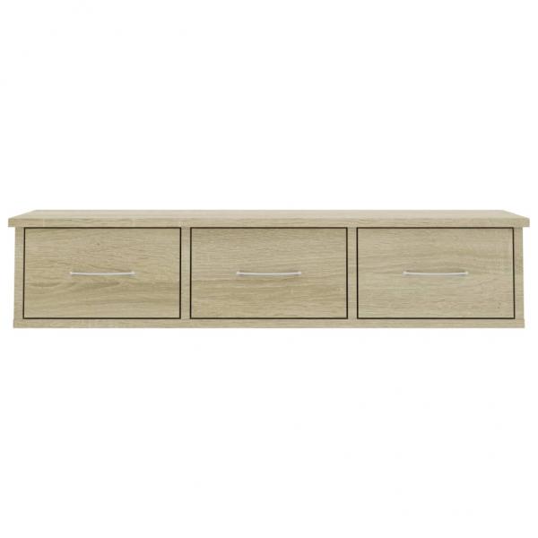 Wand-Schubladenregal Sonoma-Eiche 88x26x18,5 cm Holzwerkstoff