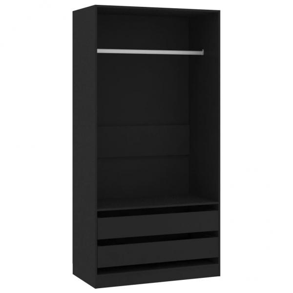 Kleiderschrank Schwarz 100x50x200 cm Holzwerkstoff