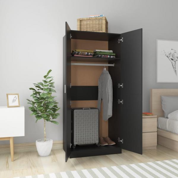 Kleiderschrank Schwarz 80x52x180 cm Holzwerkstoff