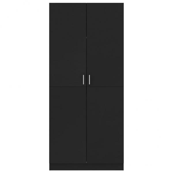 Kleiderschrank Schwarz 80x52x180 cm Holzwerkstoff